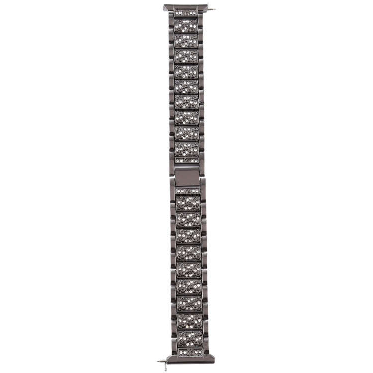 For Fitbit Versa Diamond-studded Stainless Steel  Watch Band(Black)