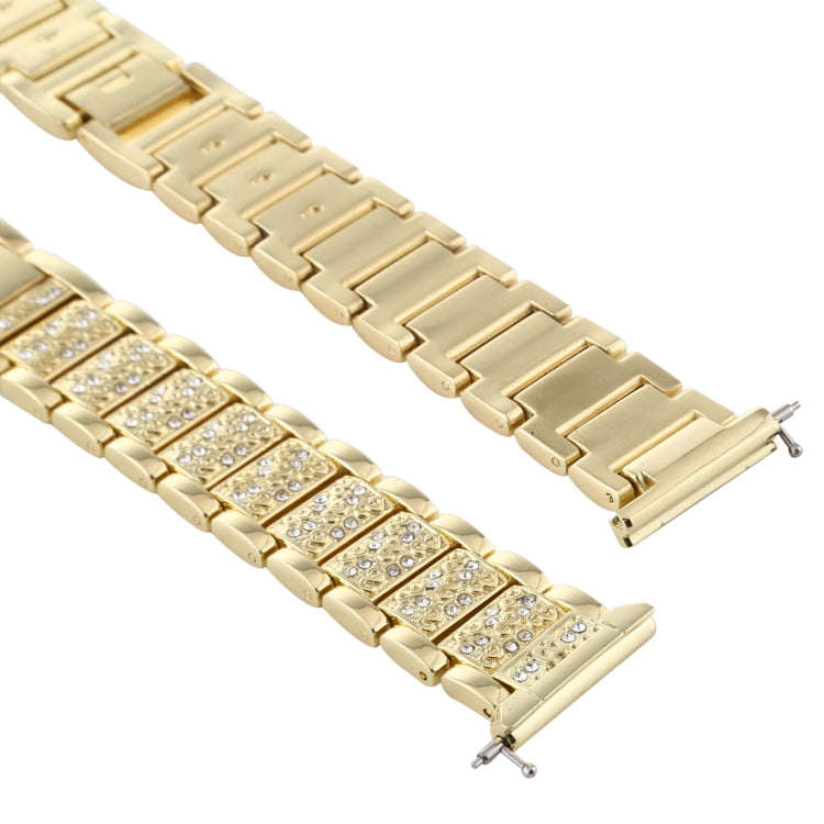 For Fitbit Versa Diamond-studded Stainless Steel  Watch Band(Gold)