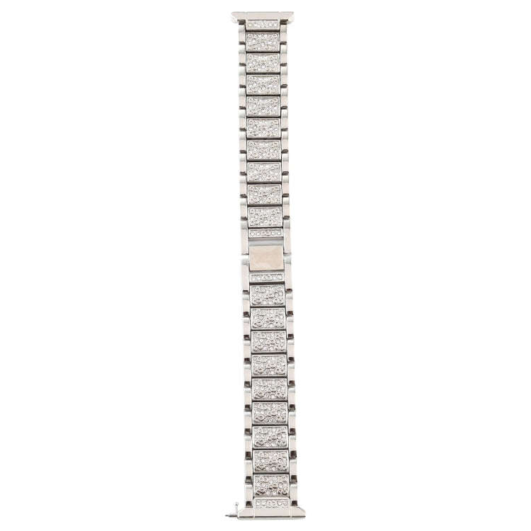 For Fitbit Versa Diamond-studded Stainless Steel  Watch Band(Silver)