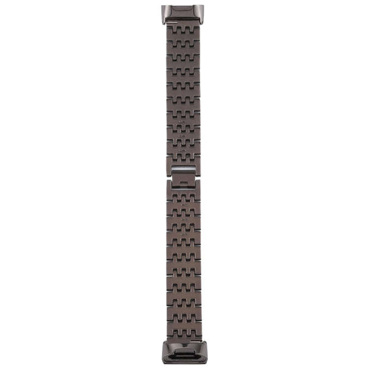 For Fitbit Charge 3 Diamond-studded Stainless Steel  Watch Band(Black)