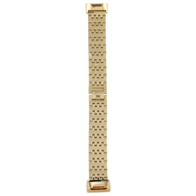 For Fitbit Charge 3 Diamond-studded Stainless Steel  Watch Band(Gold)