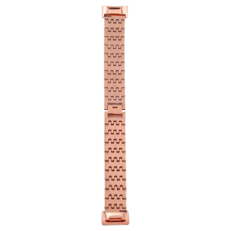 For Fitbit Charge 3 Diamond-studded Stainless Steel  Watch Band(Rose Gold)