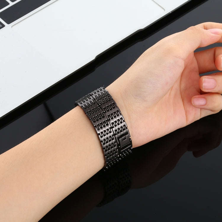 For Fitbit Alta Stainless Steel  Watch Band(Black)