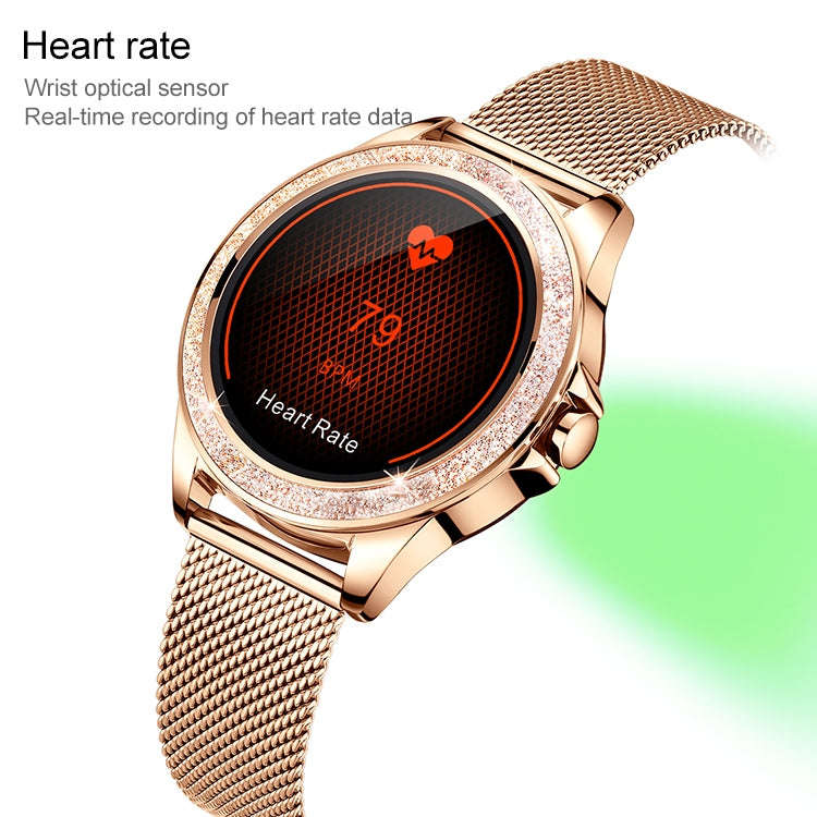 M6003 Stainless Steel Mesh Strap Fashion Smart Watch for Women, Support Heart Rate Monitoring & P...