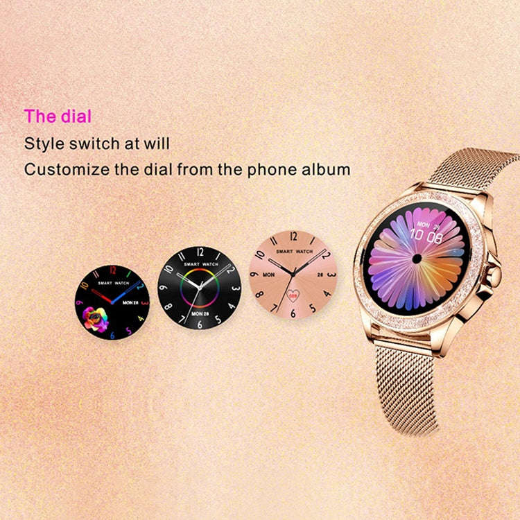 M6003 Stainless Steel Mesh Strap Fashion Smart Watch for Women, Support Heart Rate Monitoring & P...