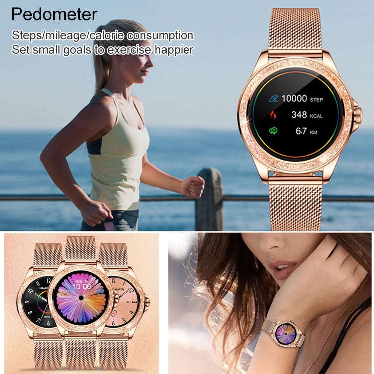 M6003 Stainless Steel Mesh Strap Fashion Smart Watch for Women, Support Heart Rate Monitoring & P...