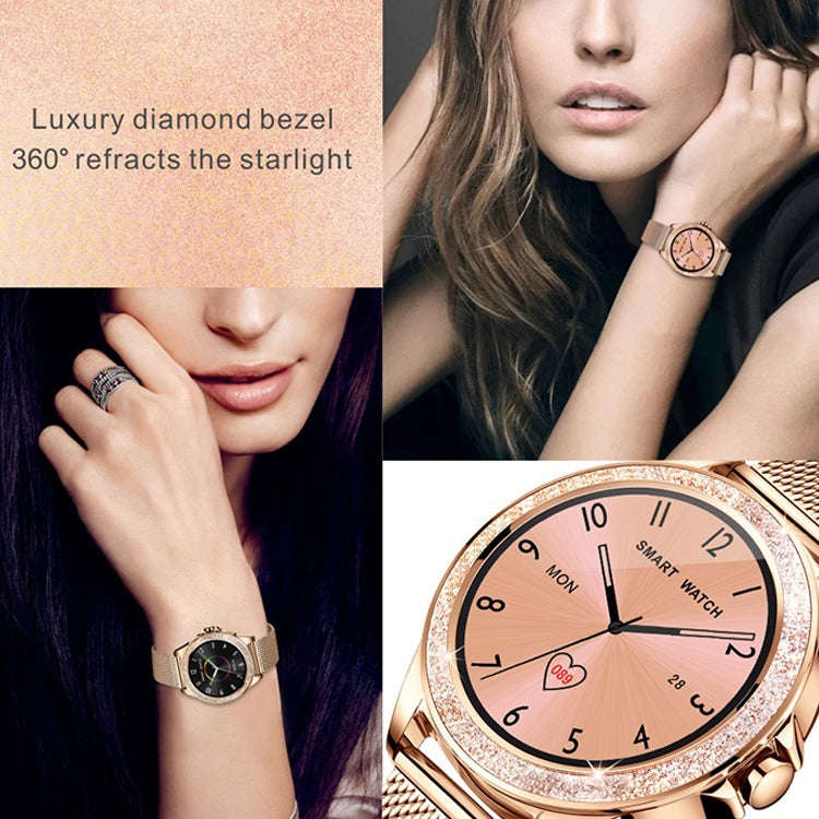M6003 Stainless Steel Mesh Strap Fashion Smart Watch for Women, Support Heart Rate Monitoring & P...