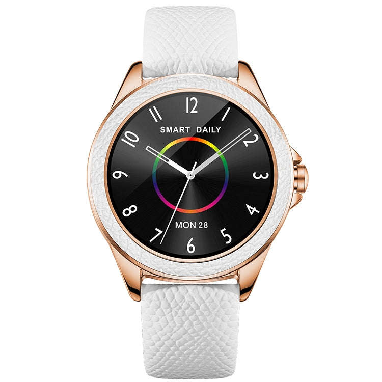 M6009 Glitter Leather Strap Fashion Smart Watch for Women, Support Heart Rate Monitoring & Pedome...