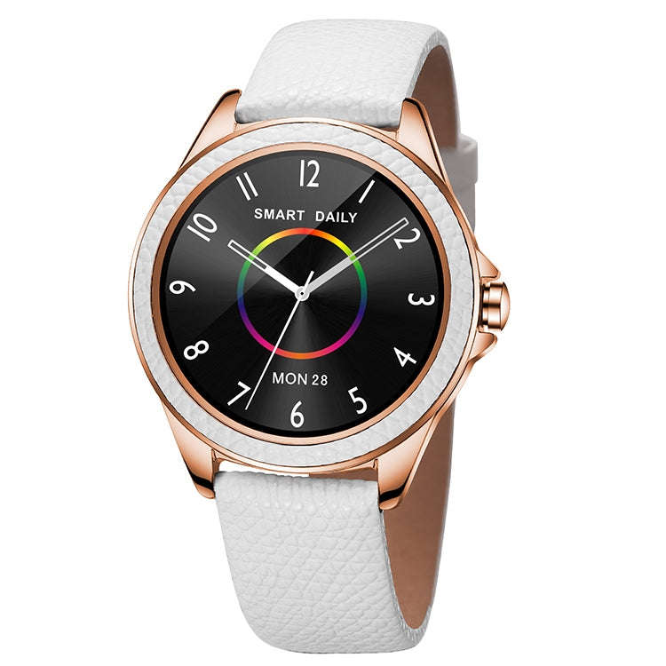 M6009 Glitter Leather Strap Fashion Smart Watch for Women, Support Heart Rate Monitoring & Pedome...