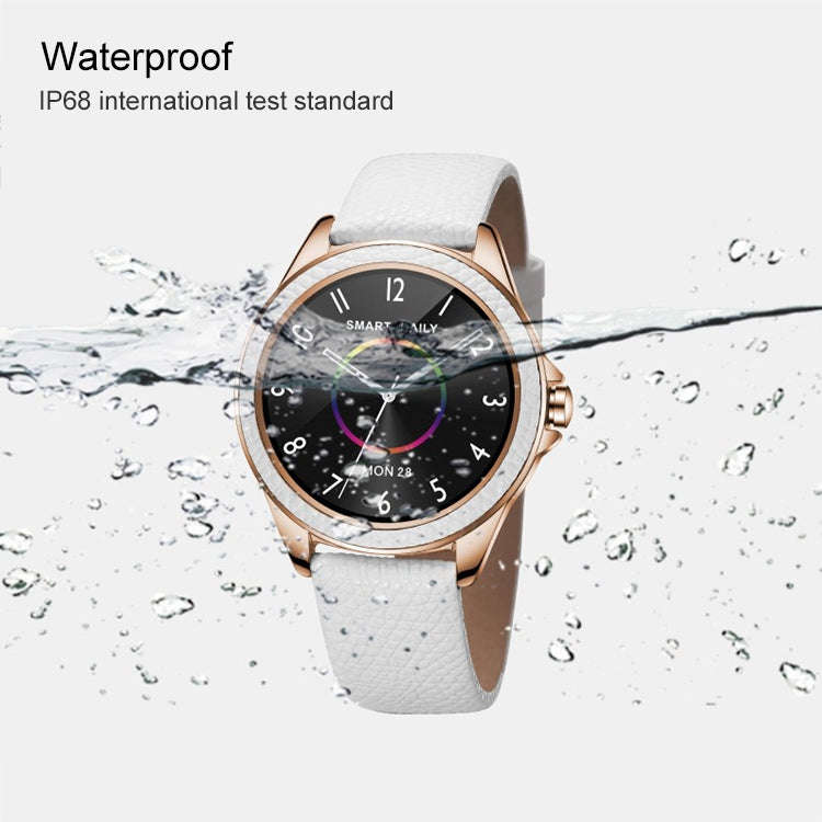 M6009 Glitter Leather Strap Fashion Smart Watch for Women, Support Heart Rate Monitoring & Pedome...
