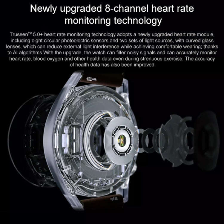 HUAWEI WATCH GT 3 Smart Watch 46mm Rubber Wristband, 1.43 inch AMOLED Screen, Support Heart Rate ...