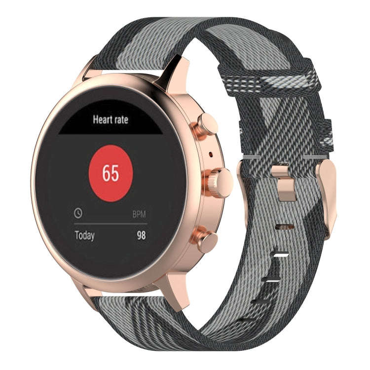 18mm Stripe Weave Nylon Wrist Strap Watch Band for Fossil Female Sport / Charter HR / Gen 4 Q Ven...