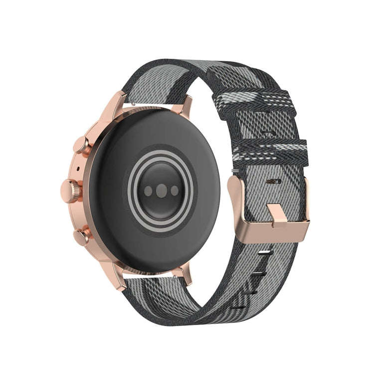 18mm Stripe Weave Nylon Wrist Strap Watch Band for Fossil Female Sport / Charter HR / Gen 4 Q Ven...