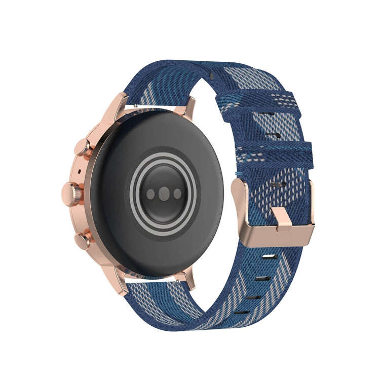 18mm Stripe Weave Nylon Wrist Strap Watch Band for Fossil Female Sport / Charter HR / Gen 4 Q Ven...