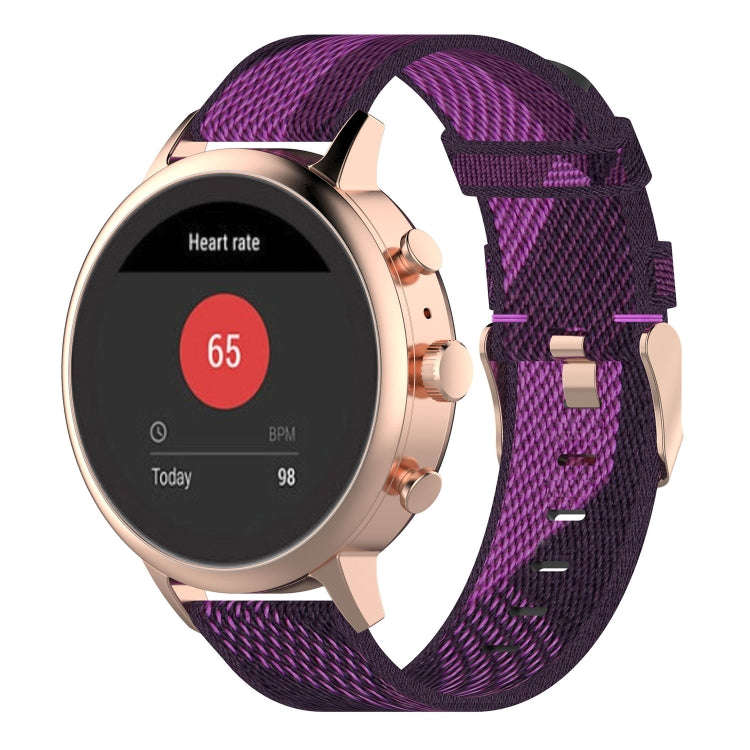 18mm Stripe Weave Nylon Wrist Strap Watch Band for Fossil Female Sport / Charter HR / Gen 4 Q Ven...
