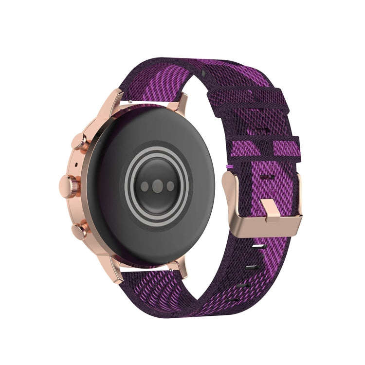 18mm Stripe Weave Nylon Wrist Strap Watch Band for Fossil Female Sport / Charter HR / Gen 4 Q Ven...