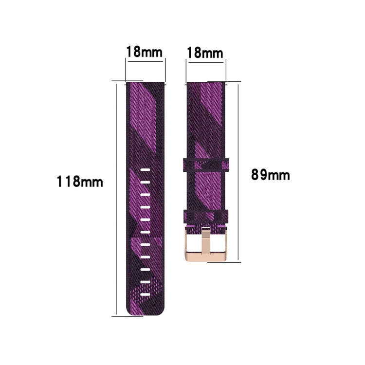 18mm Stripe Weave Nylon Wrist Strap Watch Band for Fossil Female Sport / Charter HR / Gen 4 Q Ven...