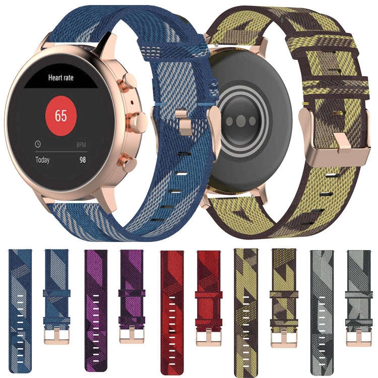 18mm Stripe Weave Nylon Wrist Strap Watch Band for Fossil Female Sport / Charter HR / Gen 4 Q Ven...