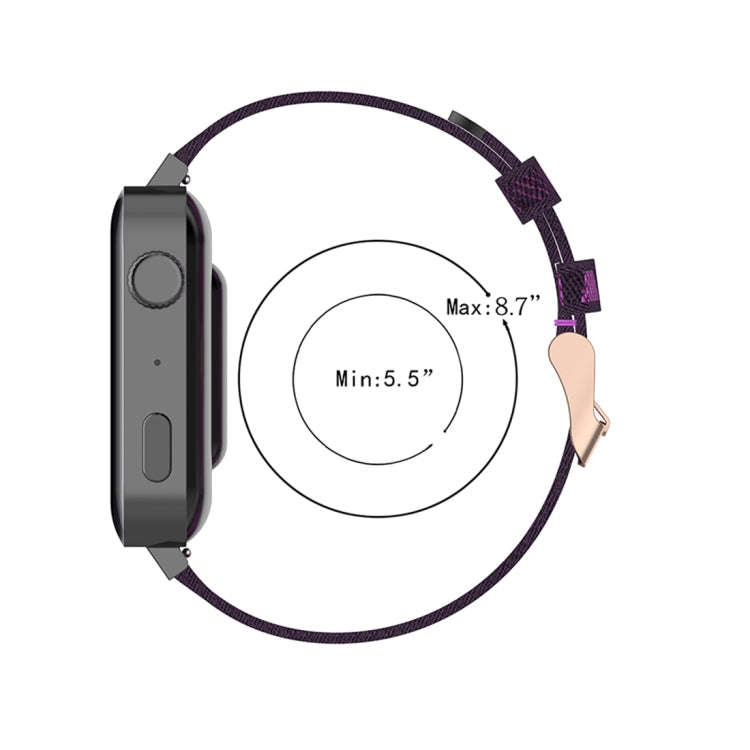 18mm Stripe Weave Nylon Wrist Strap Watch Band for Xiaomi Mi Watch, Garmin Vivomove 3s / Vivoacti...