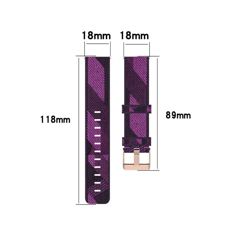 18mm Stripe Weave Nylon Wrist Strap Watch Band for Xiaomi Mi Watch, Garmin Vivomove 3s / Vivoacti...