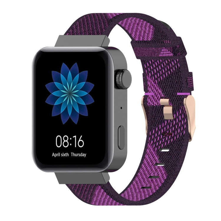 18mm Stripe Weave Nylon Wrist Strap Watch Band for Xiaomi Mi Watch, Garmin Vivomove 3s / Vivoacti...