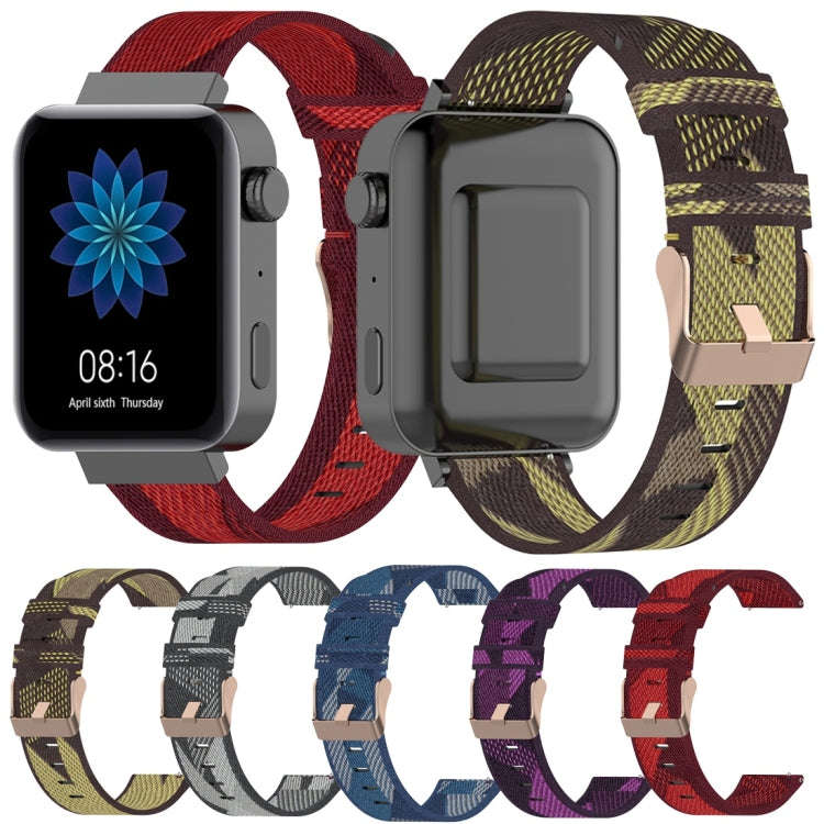 18mm Stripe Weave Nylon Wrist Strap Watch Band for Xiaomi Mi Watch, Garmin Vivomove 3s / Vivoacti...