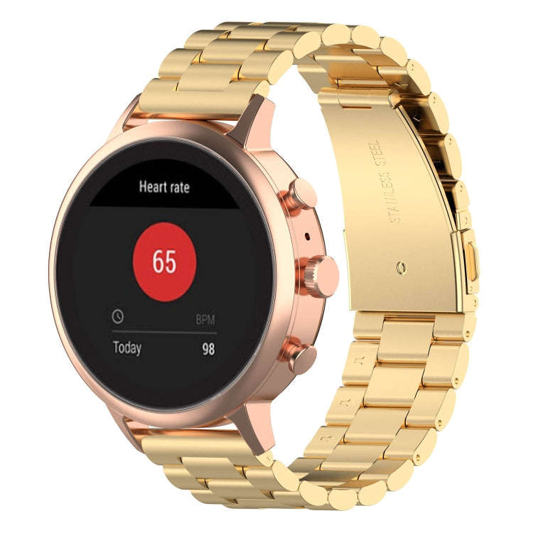 18mm Steel Wrist Strap Watch Band for Fossil Female Sport / Charter HR / Gen 4 Q Venture HR (Gold)
