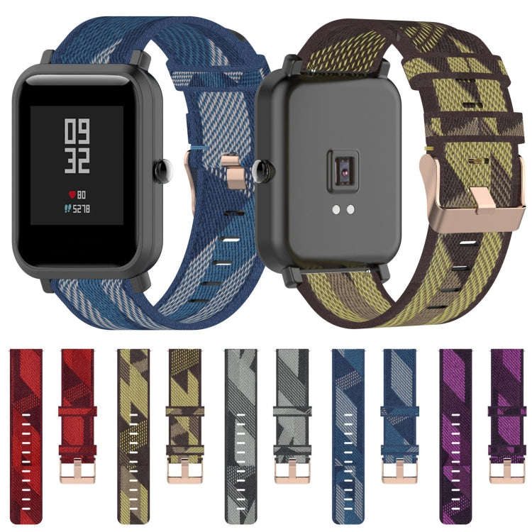 20mm Stripe Weave Nylon Wrist Strap Watch Band for Huami Amazfit GTR 42mm / GTS / BIP / BIP Lite(...