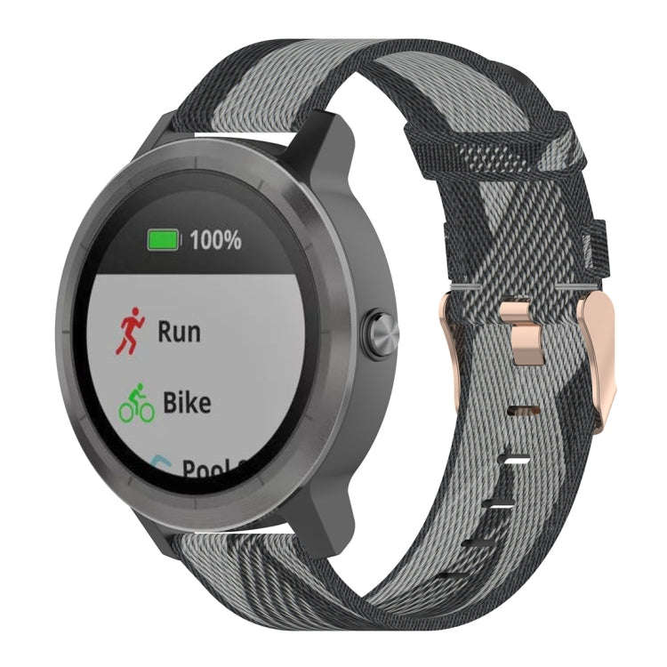 20mm Stripe Weave Nylon Wrist Strap Watch Band for Garmin Venu, Vivomove 3, Vivoactive 3, Forerun...