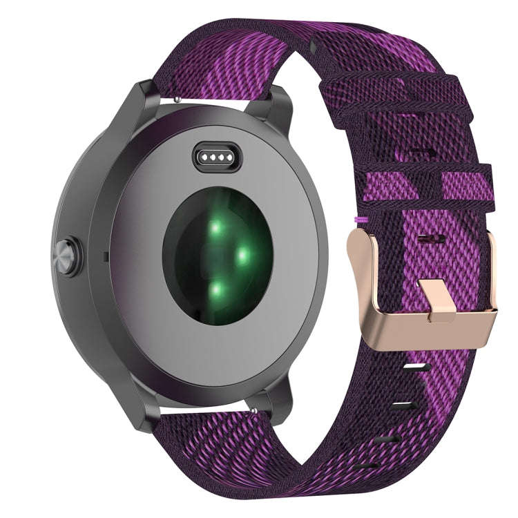 20mm Stripe Weave Nylon Wrist Strap Watch Band for Garmin Venu, Vivomove 3, Vivoactive 3, Forerun...