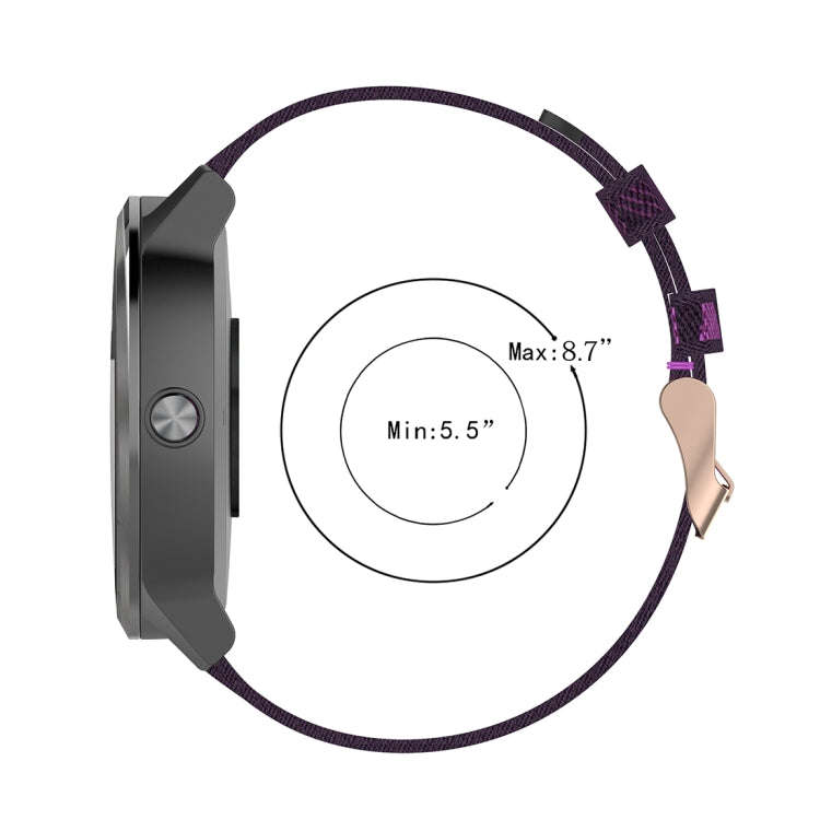 20mm Stripe Weave Nylon Wrist Strap Watch Band for Garmin Venu, Vivomove 3, Vivoactive 3, Forerun...
