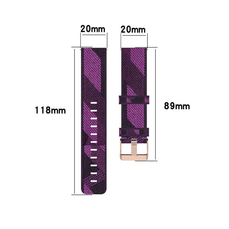 20mm Stripe Weave Nylon Wrist Strap Watch Band for Garmin Venu, Vivomove 3, Vivoactive 3, Forerun...