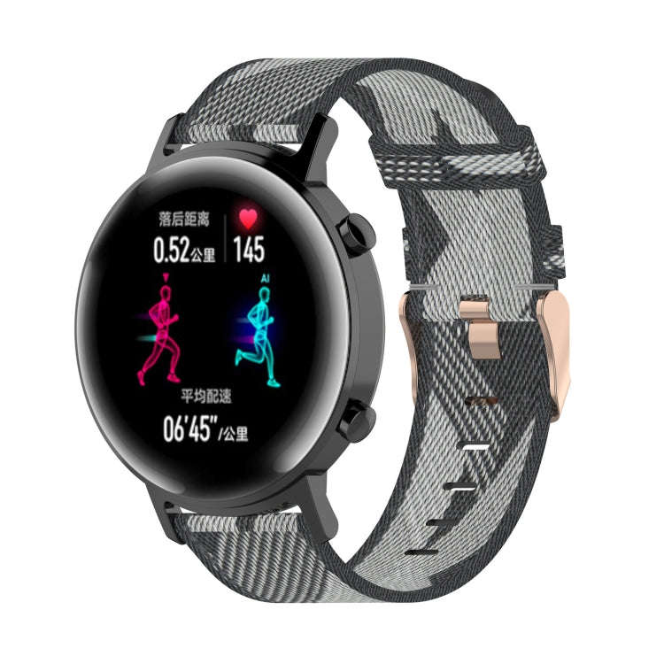 20mm Stripe Weave Nylon Wrist Strap Watch Band for Huawei GT 2 42mm / Honor Magic Watch 2 42mm(Grey)