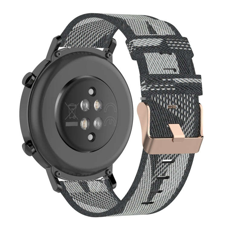 20mm Stripe Weave Nylon Wrist Strap Watch Band for Huawei GT 2 42mm / Honor Magic Watch 2 42mm(Grey)