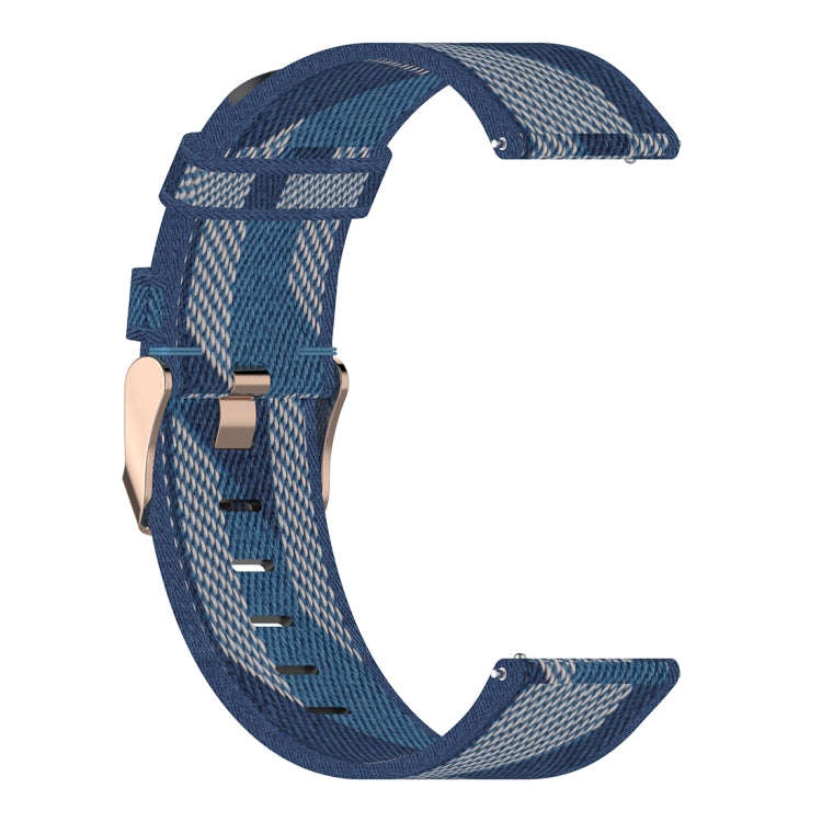 20mm Stripe Weave Nylon Wrist Strap Watch Band for Huawei GT 2 42mm / Honor Magic Watch 2 42mm(Blue)