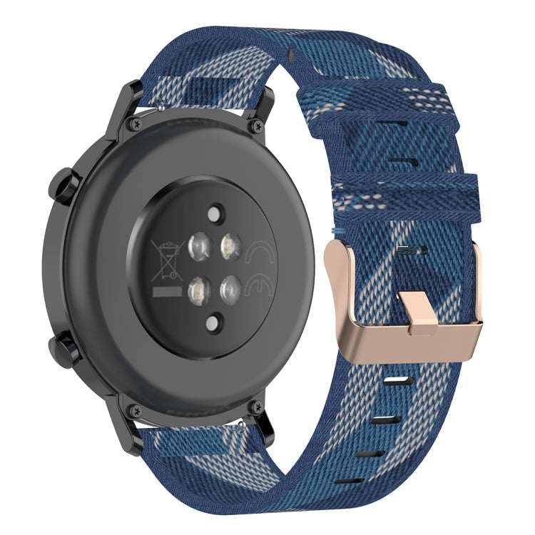 20mm Stripe Weave Nylon Wrist Strap Watch Band for Huawei GT 2 42mm / Honor Magic Watch 2 42mm(Blue)