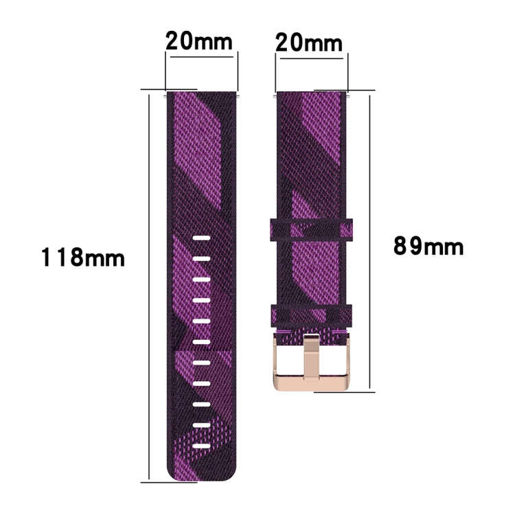 20mm Stripe Weave Nylon Wrist Strap Watch Band for Huawei GT 2 42mm / Honor Magic Watch 2 42mm(Blue)