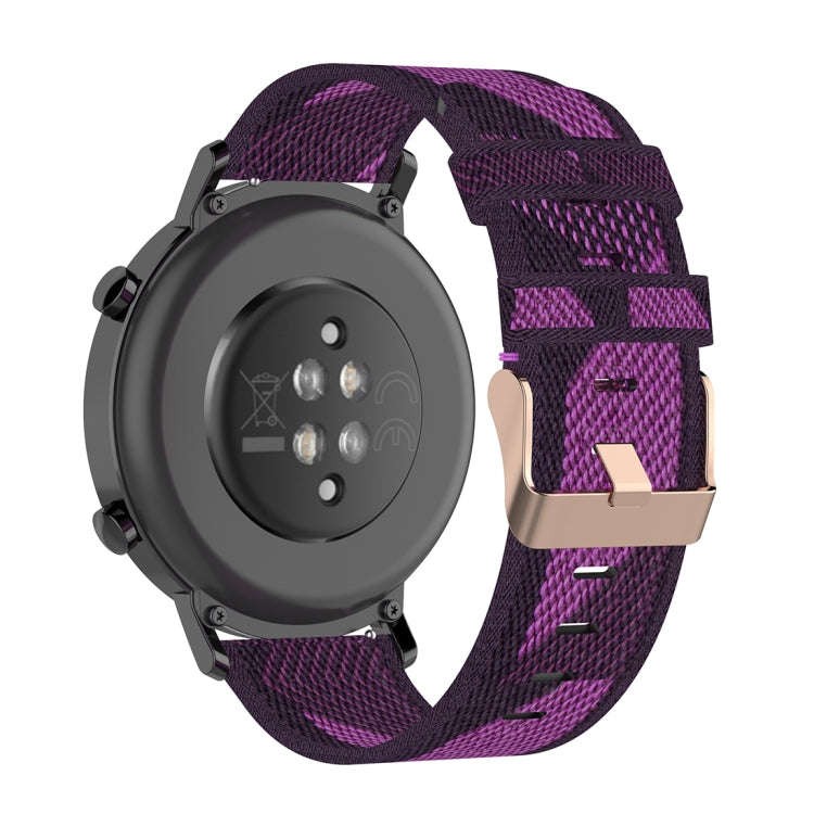 20mm Stripe Weave Nylon Wrist Strap Watch Band for Huawei GT 2 42mm / Honor Magic Watch 2 42mm(Pu...