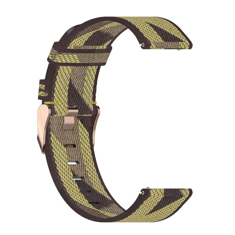 20mm Stripe Weave Nylon Wrist Strap Watch Band for Huawei GT 2 42mm / Honor Magic Watch 2 42mm(Ye...