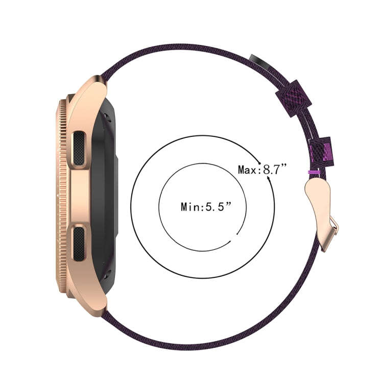 20mm Stripe Weave Nylon Wrist Strap Watch Band for Galaxy Watch 42mm, Galaxy Active / Active 2, G...