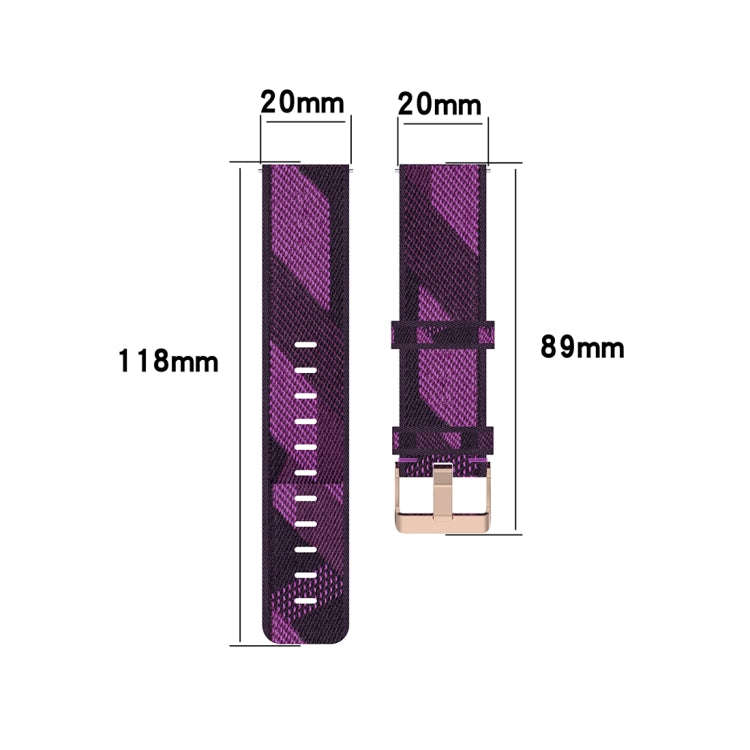 20mm Stripe Weave Nylon Wrist Strap Watch Band for Galaxy Watch 42mm, Galaxy Active / Active 2, G...