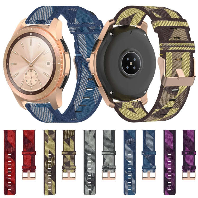 20mm Stripe Weave Nylon Wrist Strap Watch Band for Galaxy Watch 42mm, Galaxy Active / Active 2, G...