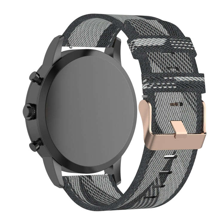 22mm Stripe Weave Nylon Wrist Strap Watch Band for Fossil Hybrid Smartwatch HR, Male Gen 4 Explor...