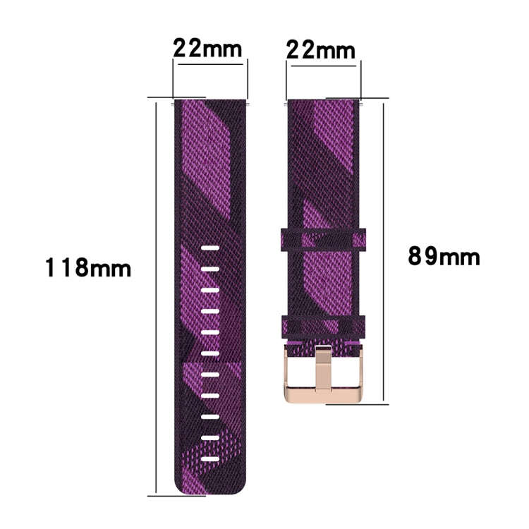 22mm Stripe Weave Nylon Wrist Strap Watch Band for Fossil Hybrid Smartwatch HR, Male Gen 4 Explor...