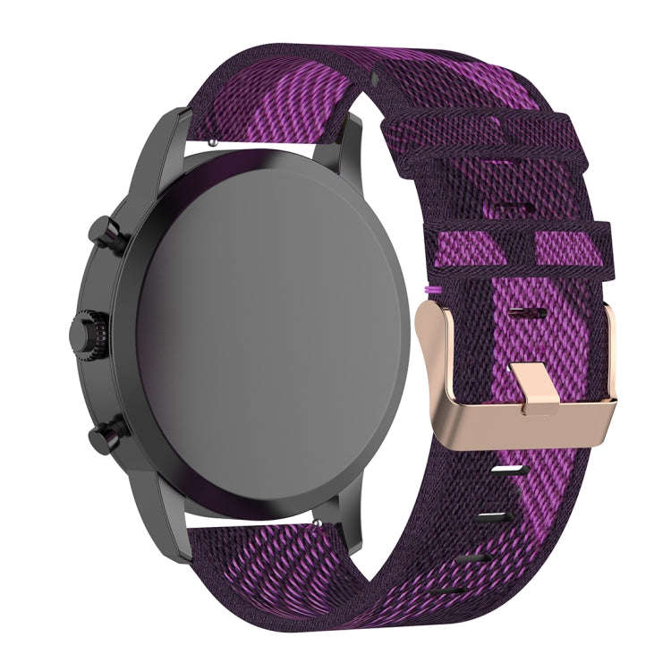 22mm Stripe Weave Nylon Wrist Strap Watch Band for Fossil Hybrid Smartwatch HR, Male Gen 4 Explor...