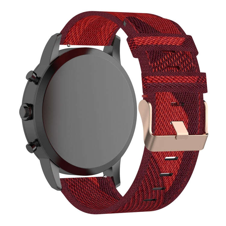 22mm Stripe Weave Nylon Wrist Strap Watch Band for Fossil Hybrid Smartwatch HR, Male Gen 4 Explor...