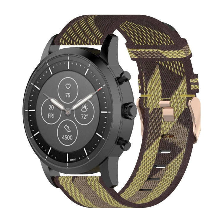 22mm Stripe Weave Nylon Wrist Strap Watch Band for Fossil Hybrid Smartwatch HR, Male Gen 4 Explor...