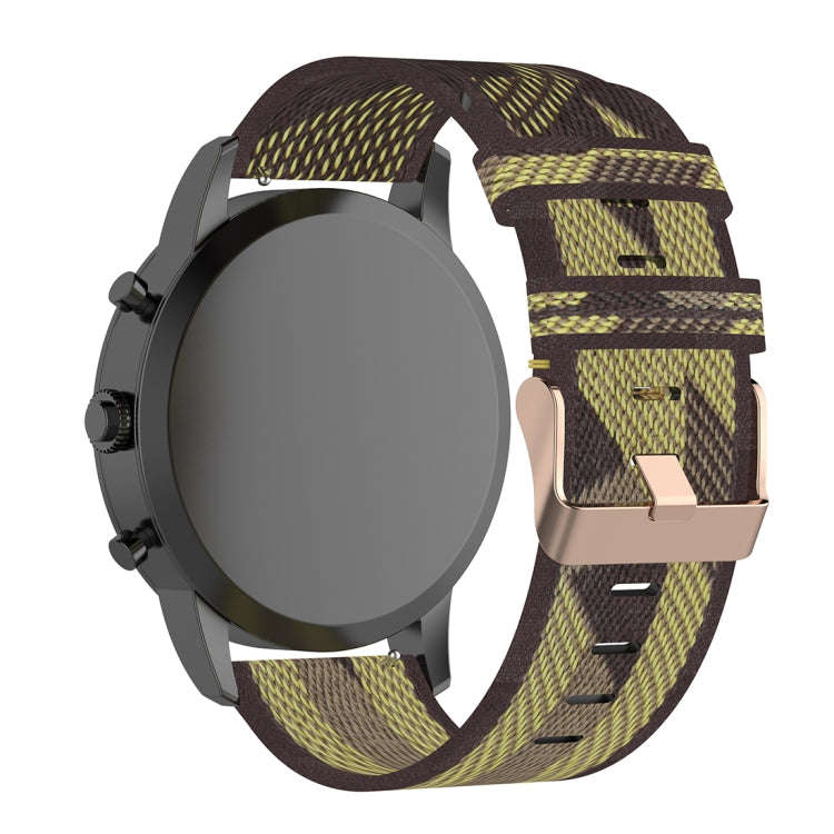 22mm Stripe Weave Nylon Wrist Strap Watch Band for Fossil Hybrid Smartwatch HR, Male Gen 4 Explor...