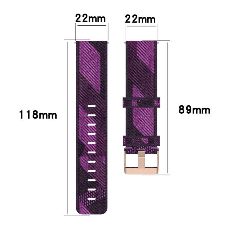 22mm Stripe Weave Nylon Wrist Strap Watch Band for Huawei GT / GT2 46mm, Honor Magic Watch 2 46mm...