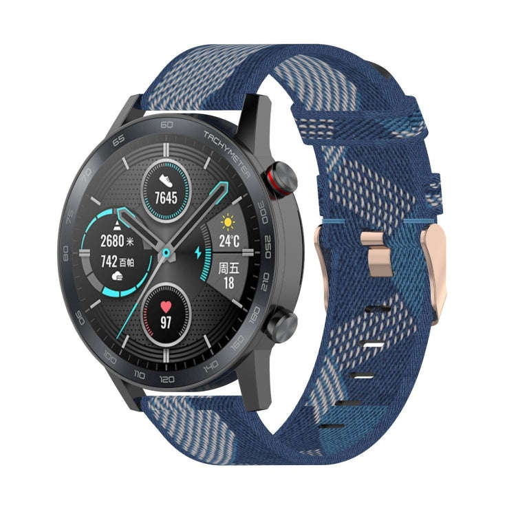 22mm Stripe Weave Nylon Wrist Strap Watch Band for Huawei GT / GT2 46mm, Honor Magic Watch 2 46mm...